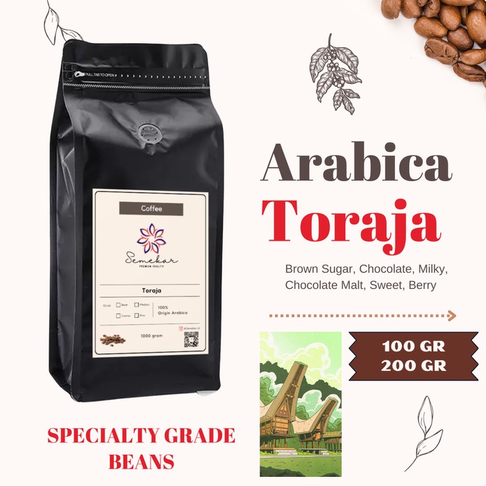 

Menakjubkan Kopi Arabica Toraja Biji Bubuk Origin Roasted Semekar Coffee - 200 Gr Bergaransi