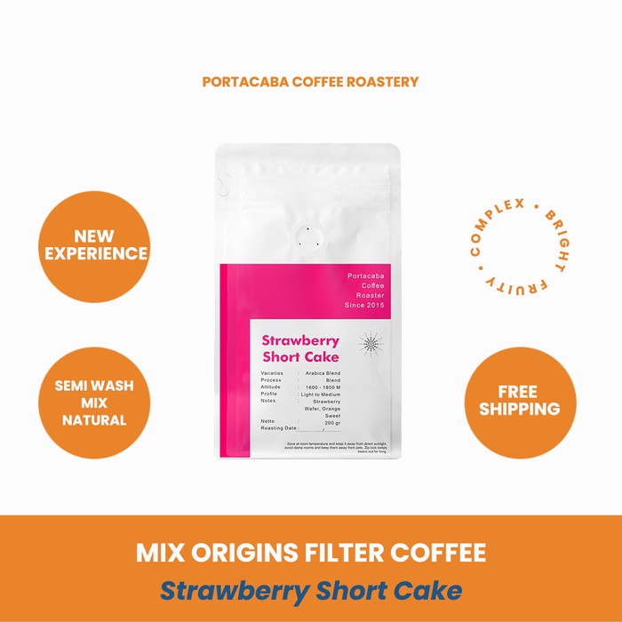 

Menakjubkan Kopi Arabika Portacaba Mix Origins Strawberry Short Cake 200Gr Murah