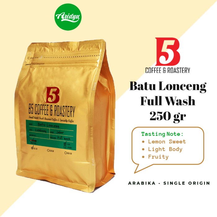 

Sale Kopi Arabika | Batu Lonceng Full Wash | Med Roasted 250 Gr | B5 Coffee Hemat