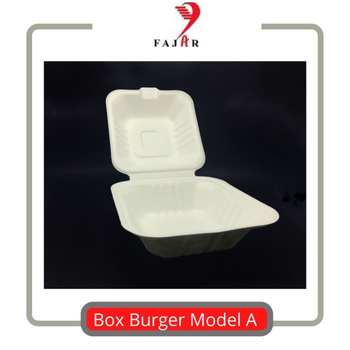 Terlaris Box Burger Model A 1 Carton / Box Burger / Bagasse Burger / Mini Cake