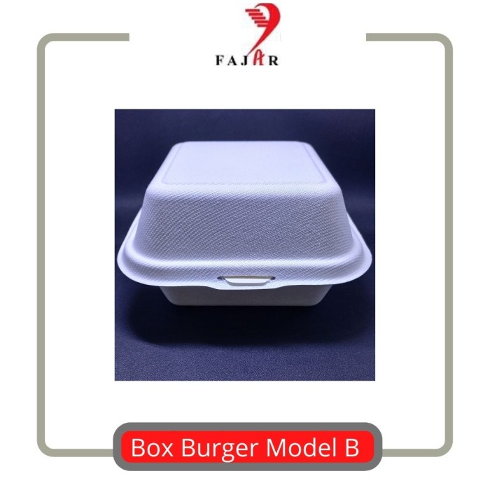 Terlaris Box Burger Model B 1 Ctn / Box Burger / Bagasse Box / Mini Cake