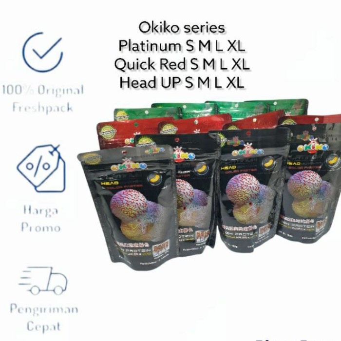 Terlaris Okiko Platinum Quick Red Head Up Huncer S M L Xl Pelet Okiko Pakan