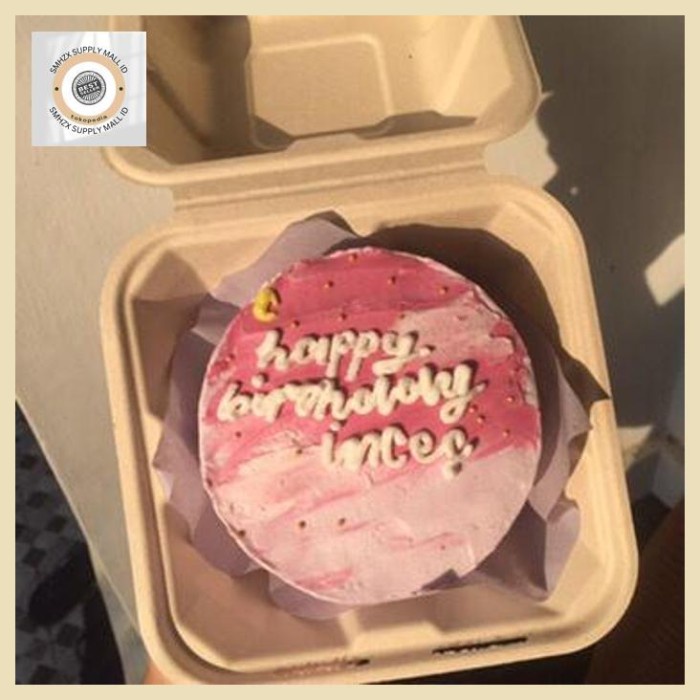 Terlaris New Produk 50 Pcs" 15.2 X 15.2 Cm Bagasse Bento Cake/Burger Box - 450