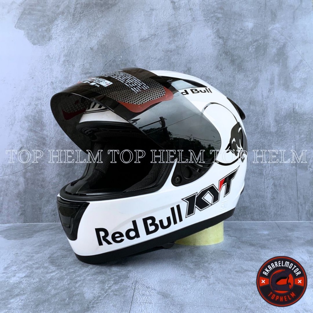 Helm Kyt R-10 Solid White & Bla Doff Leopard Paket Ganteng Helm Full Face Kyt R-10 Leopard