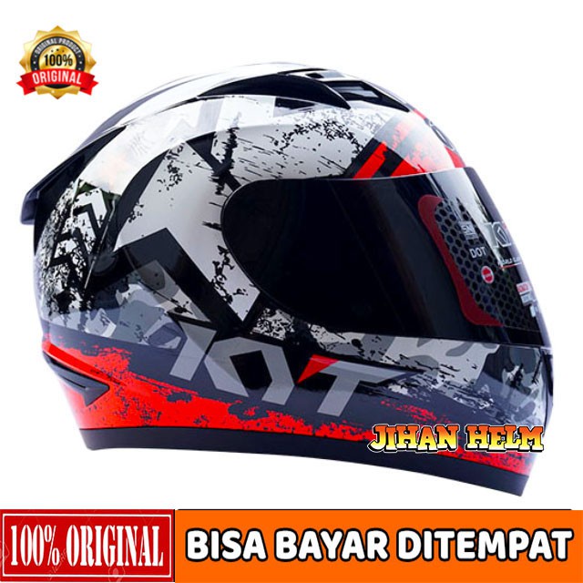 Helm Kyt Helm Kyt Full Face R10 #3 Bla White Red Terlaris