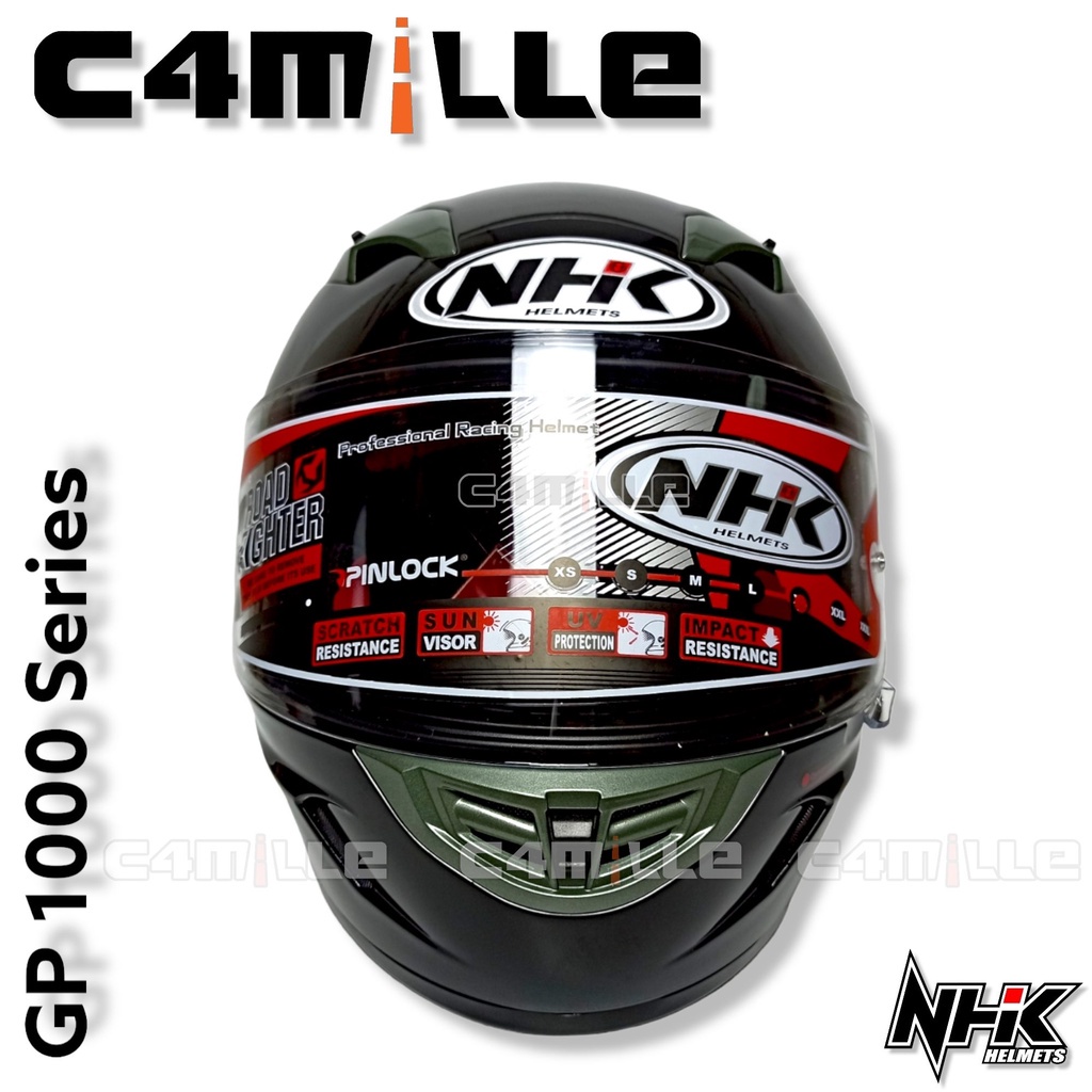 Helm Nhk Gp1000 Bla Double Visor Full Face Gp 1000