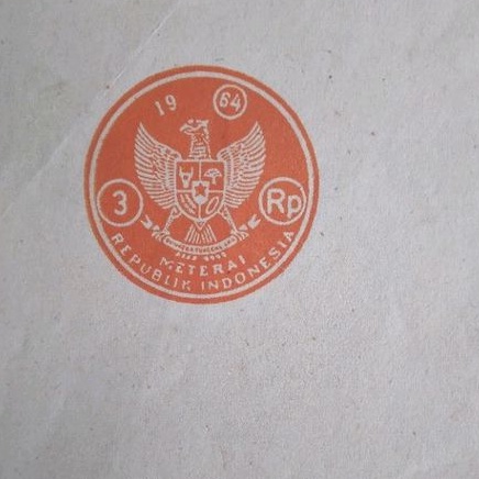 

kertas segel tahun 1964 original