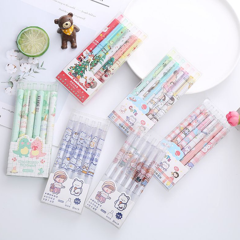 

➘jb #Sale✴➷ Pena Set (6 Pcs) Berkarakter/Bermotif Lucu J74 ➞