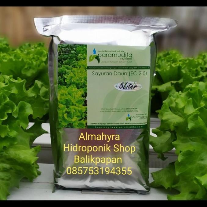 Kualitas terbaik] Nutrisi Hidroponik AB Mix Paramudita 5 ltr Sayuran Daun