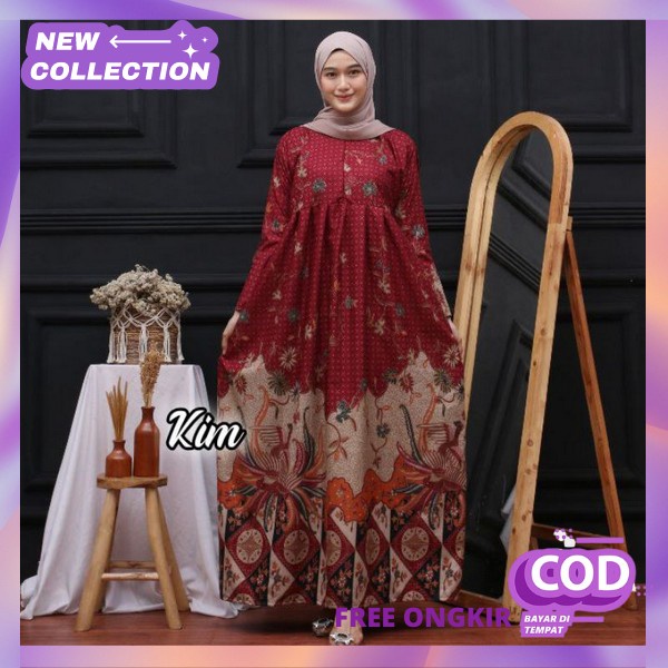 Batik Premium Remaja Gsmis Kondangan Kekinian Gamis Batik Modern Games Barik Terlaris Busui Fashion 