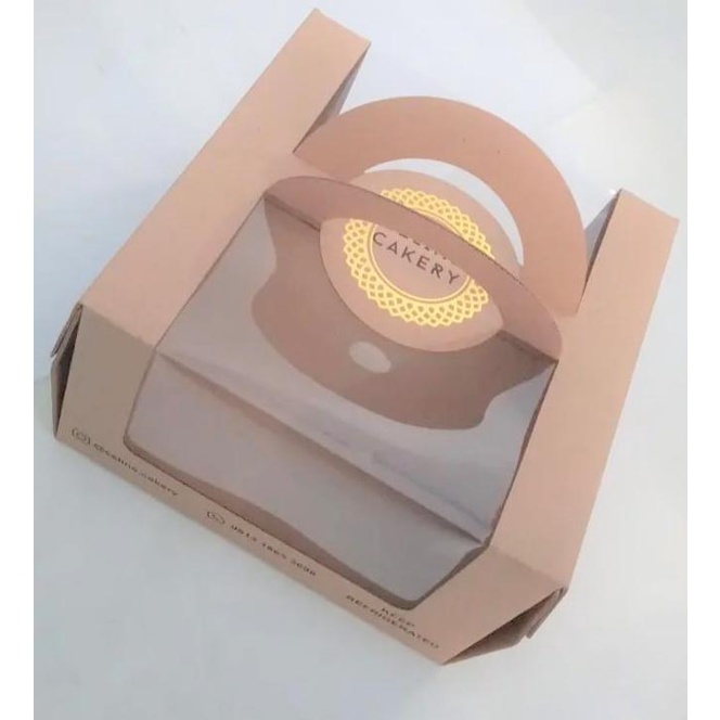 

:>:>:>:>] DOS KUE TART CRAFT MIKA / CAKE BOX HANDLE 25 X 25 X 15