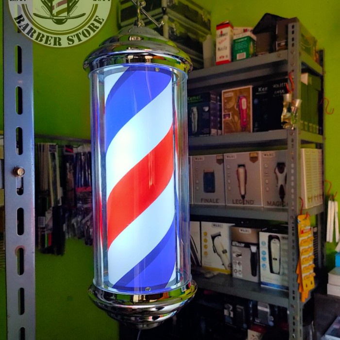BARBER POLE CLASSIC LAMPU BARBERSHOP VINTAGE HD-38 LAMPU SIMBOL BARBER