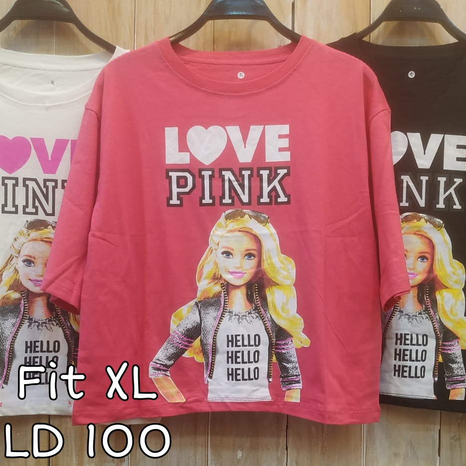 23452 - Kaos Cewek Fit XL Baju Tshirt Atasan Wanita Pakaian Fashion Perempuan Remaja ABG Dewasa Leng