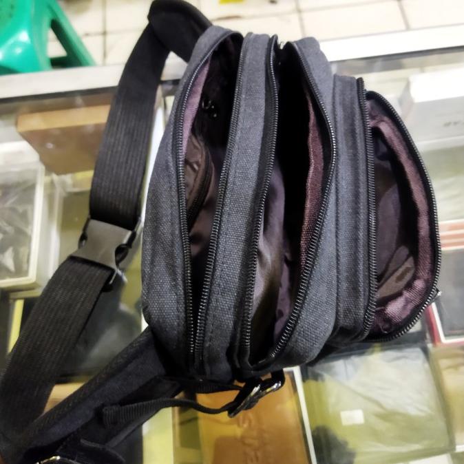 Tas pinggang kanvas pria kanvas import/ waistbag canvas import