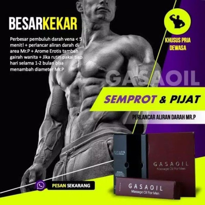 GASAOIL - MASSAGE OIL, KUAT, KERAS, BESAR PANJANG ALAT VITAL PRIA
