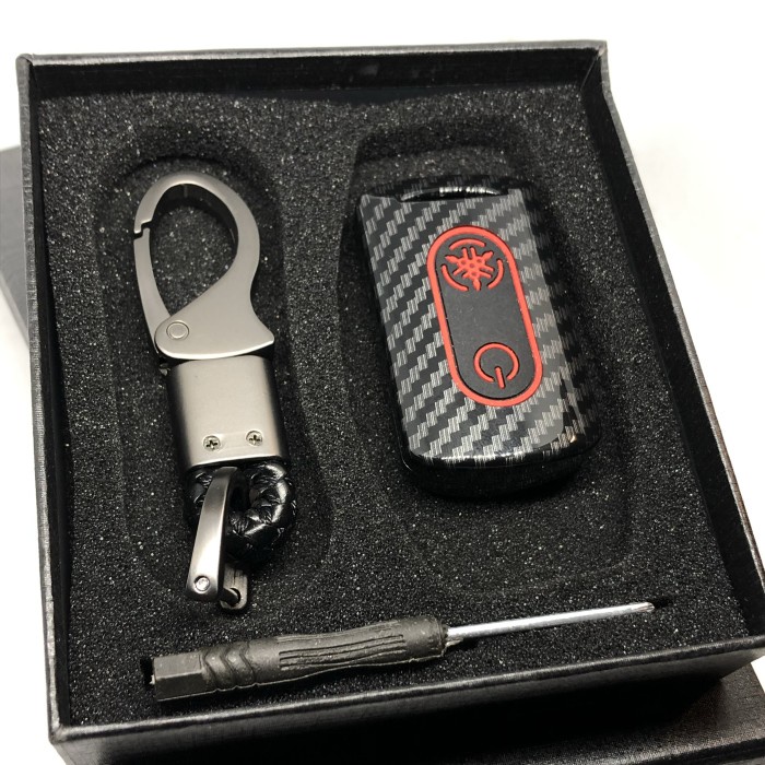 Karbon Cover Remote Kunci Smart Key Motor Yamaha Nmax Premium Keyless Berkualitas