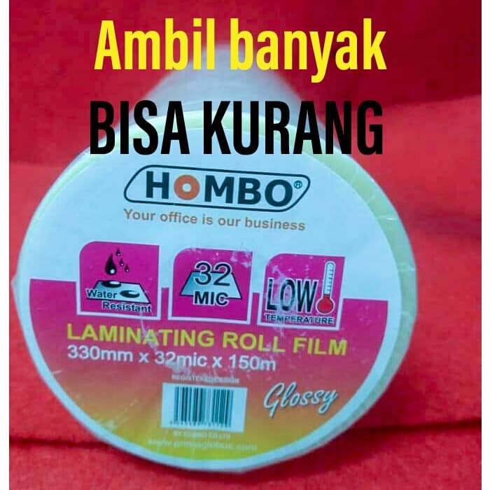 

Hombo Plastik Laminating Roll Glossy 330mm x 32mic x 150m