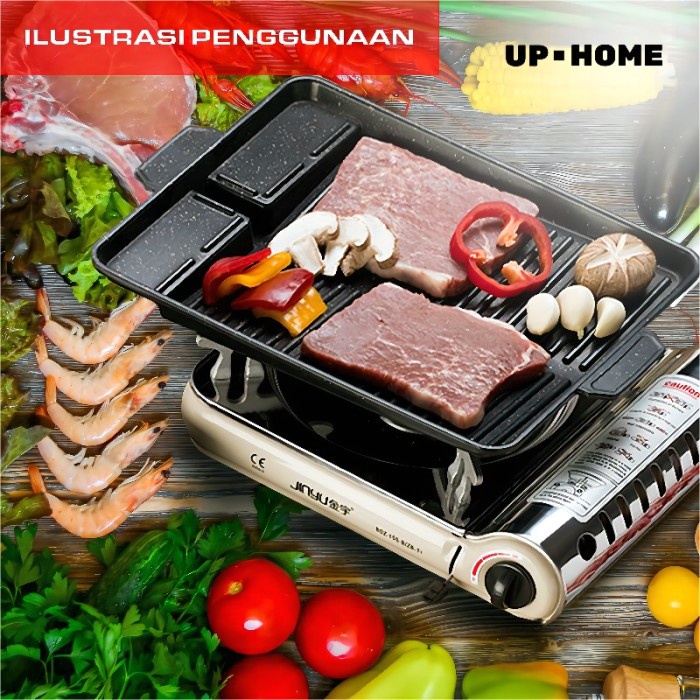 Terlaris Uphome Multiguna Bbq Grill Pan Anti Lengket Tempat Pemanggang Daging