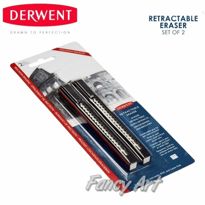 

Aurealia Derwent Retractable Eraser Set 2 Blister Pack - Pen Penghapus Pensil