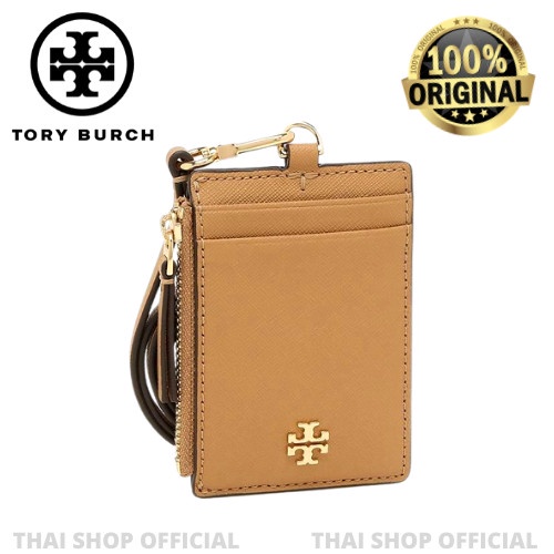 

Bestseller (100% Original) Tory Burch Lanyard Id Card Holder Emerson Zip Brown