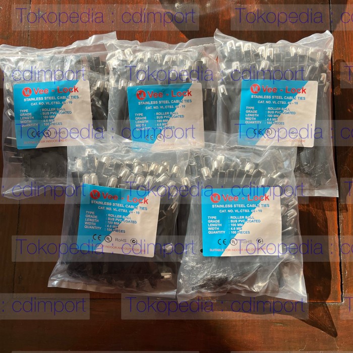 

Bestseller Kabel Cable Ties Stainless Pvc Coated Vee-Lock 4.6 X 100 Mm - 100Pcs