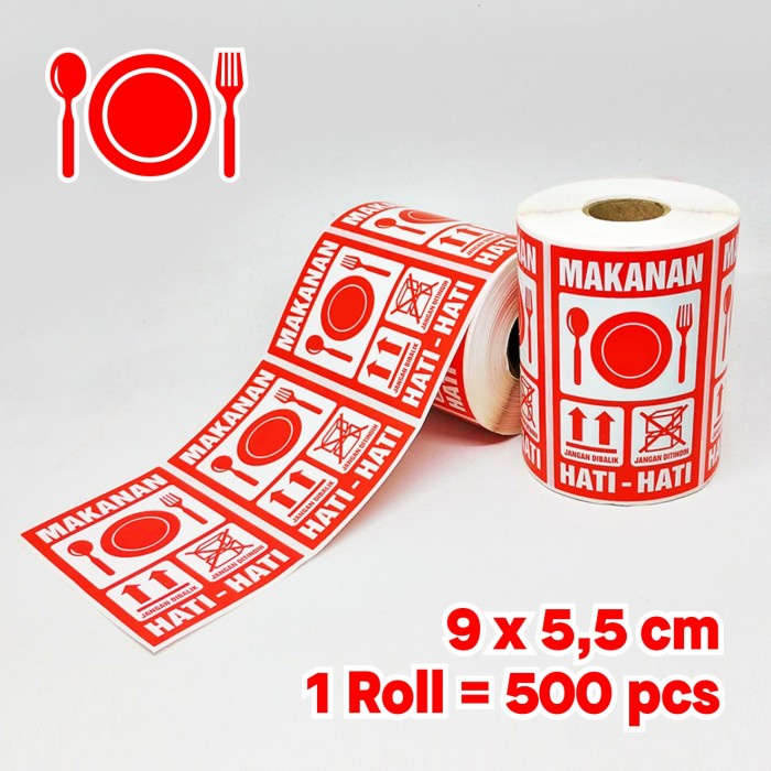

Stiker Fragile Food Delivery Pengiriman Makanan 9X5,5 Cm 500 Pcs/ Roll