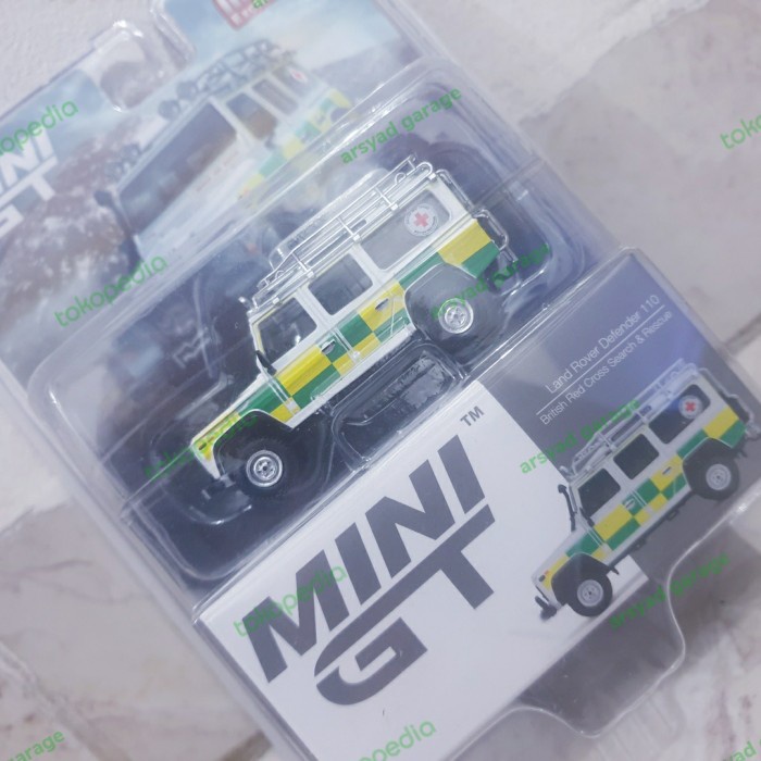 PROMO!!! DIECAST MINI GT LAND ROVER DEFENDER 110 RED CROSS NO 159 BLISTER TERBARU