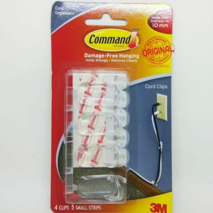 

Terlaris 3M Command Cord Clip 17301 Clip Untuk Merapihkan Kabel