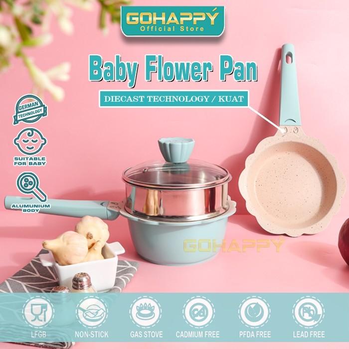 Panci Set Teflon Mpasi Gohappy Sakura Peralatan Cooking Bayi