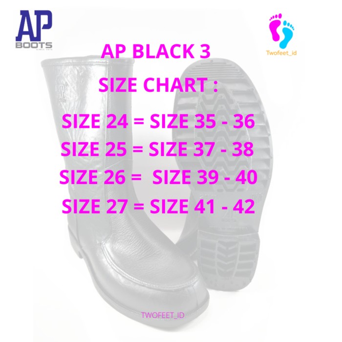 SALE AP HITAM 3 BOOTS HITAM - AP 3 KULIT SEPATU BOOT PENDEK -AP III LEATHER