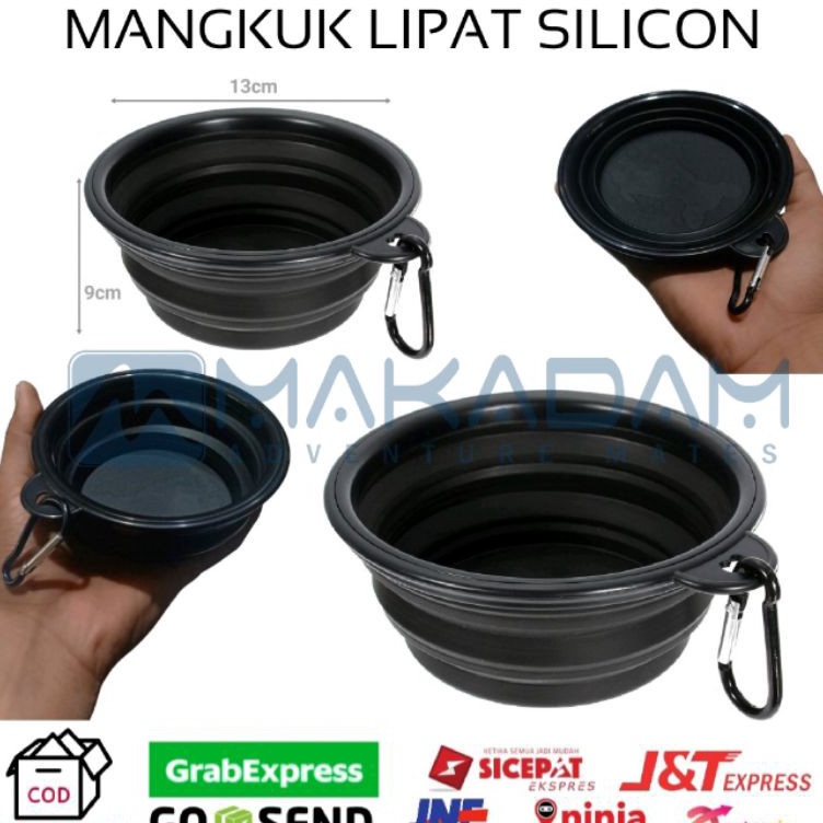 ✿Hww mangkuk piring lipat outdoor camping hiking silikon d Kemasan Baru ♪.