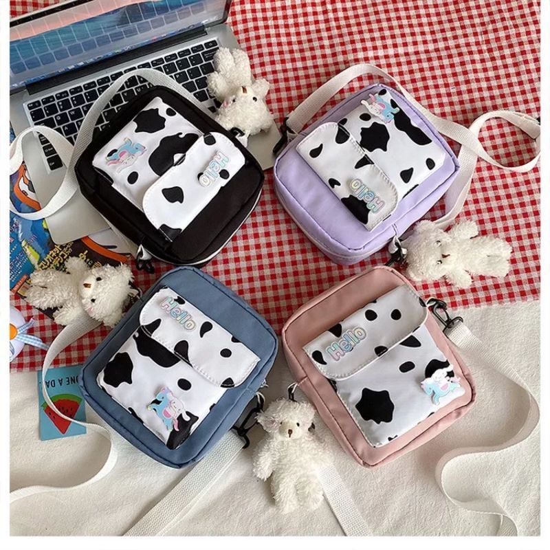 Tas selempang Sling bag mini wanita motif sapi
