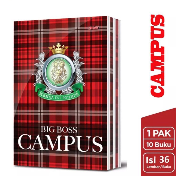 

9o❅Best Terlaris Buku tulis Campus BIG BOSS 36 lembar ( 1pak/10buku ) J74 ✺