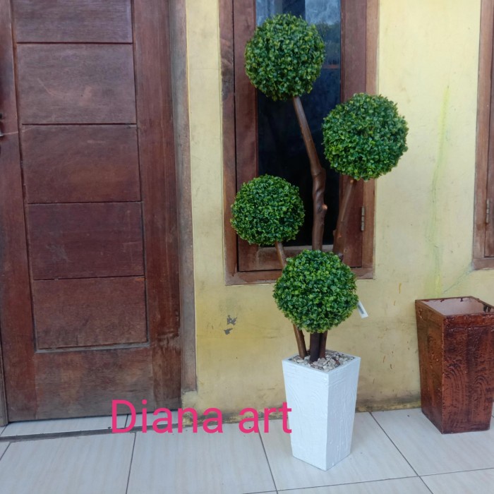 [Plastik] Bonsai Daun Bola Bola#Pohon Bola Bola#Pohon Eucalyptus#Pohon Palsu# [Mini]