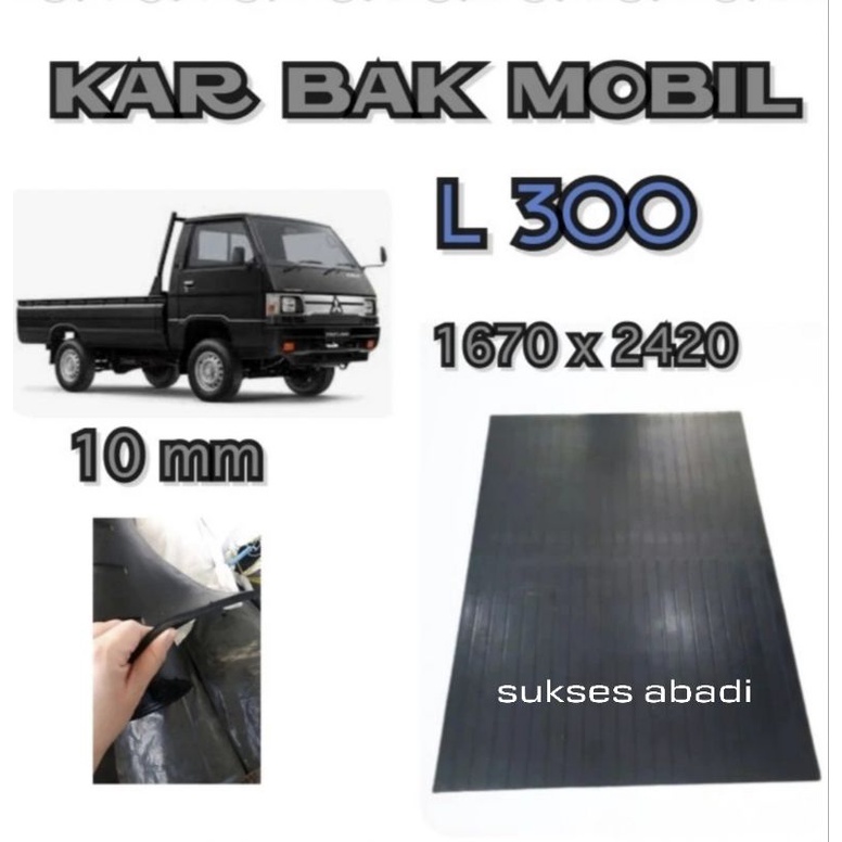 Karpet untuk mobil bak L300 tebal 10 mm warna hitam uk 1670 x 2420