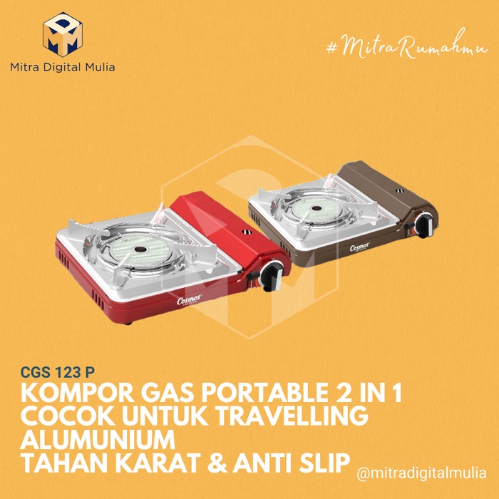 Cosmos - Cgs 123 P Kompor Gas Portable 2 In 1