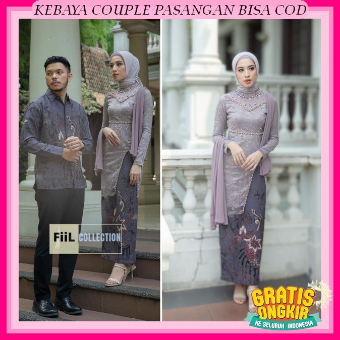 Kebaya Couple Modern Kebaya Wisuda Set Tunik Lamaran Tunangan Batik Baju Couple Kondangan Nadine Ser