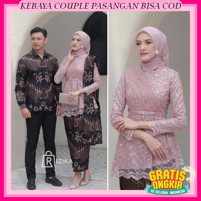 Kebaya Couple Modern Kebaya Wisuda Lamaran Baju Tunangan Batik Brukat Terbaru Baju Couple Kondangan 