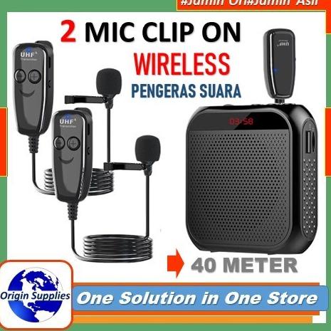 Megaphone Speaker Pinggang Dual Mikrofon Clip On Wireless Original
