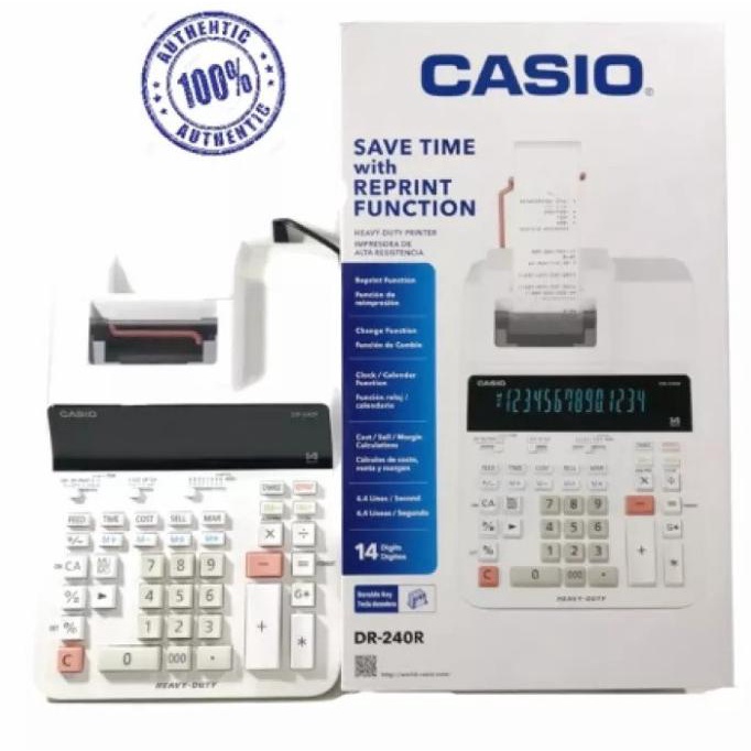 

Kalkulator Kasir Printing CASIO DR-240R Print Calculator 240 R