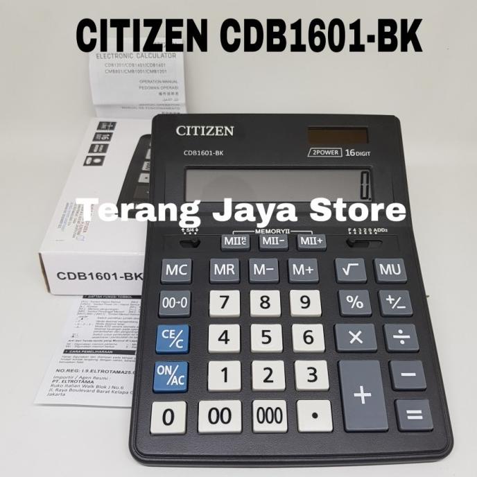 

Kalkulator Citizen 16 digit CDB1601-BK Calculator Desktop Citizen 1601