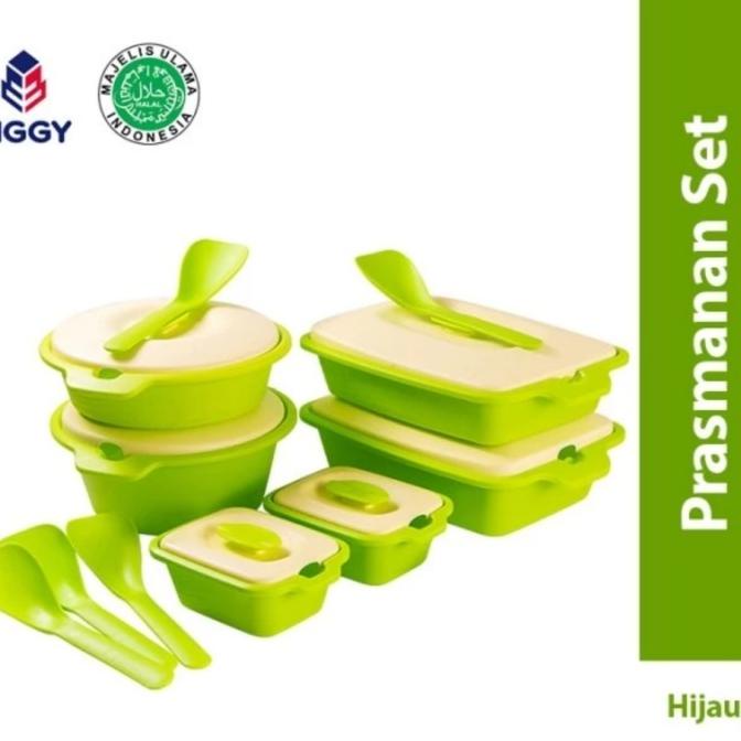 Prasmanan Set - Kotak#tupperware set sayur lauk Aquamarine Biggy set