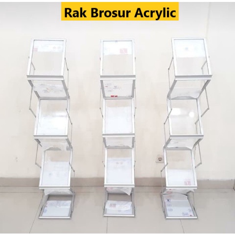 

Terlaris Rak Brosur Lipat Acrylic 7 Susun Brochure Magazine Rack Display