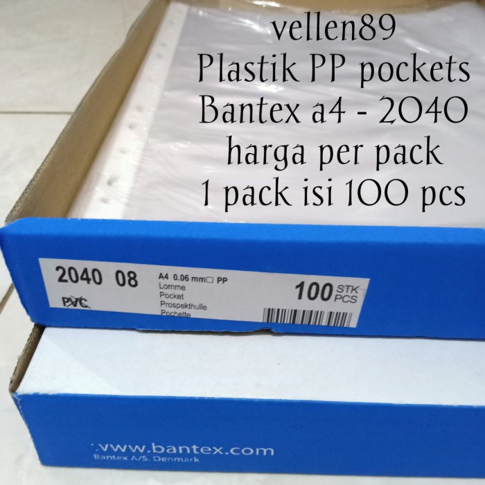 

Terlaris Plastik Pp Pockets A4 Clear Merk Bantex 2040 @100 Pcs