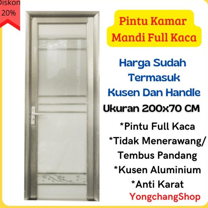 Set Pintu Kamar Mandi/Pintu Aluminium/Full Kaca/Pintu/Pintu Kamar Tokorangawak