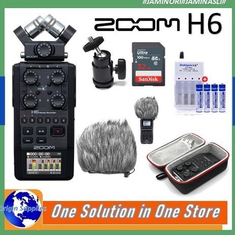 Zoom H6 All Black Portable Handy Recorder With Single Mic Capsule Original