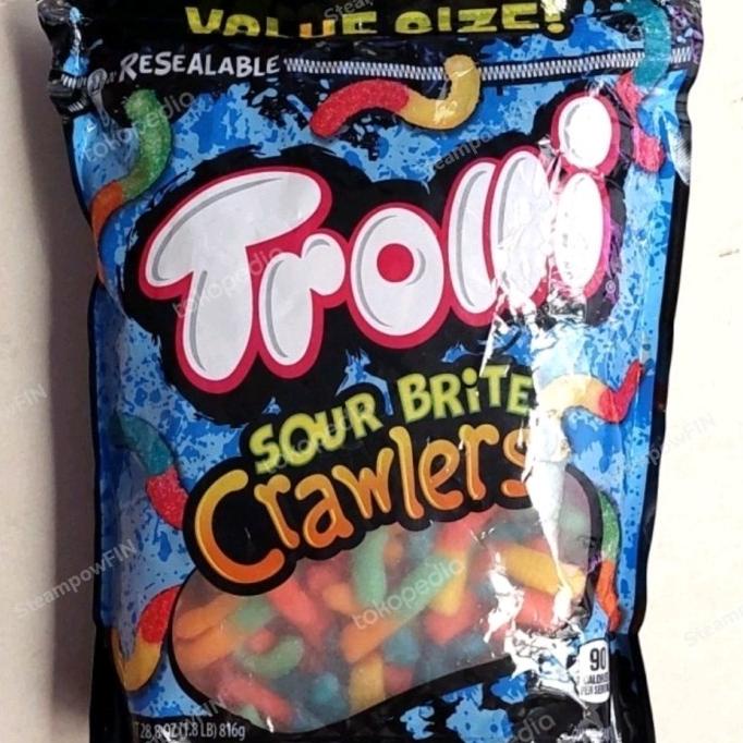 Trolli Sour Glow Worms Candy Halal Permen Asam Import Glowworms