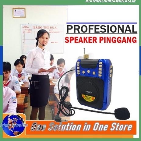 Speaker Pinggang Mini Fleco F-552 Microphone Pengeras Suara Portable Original