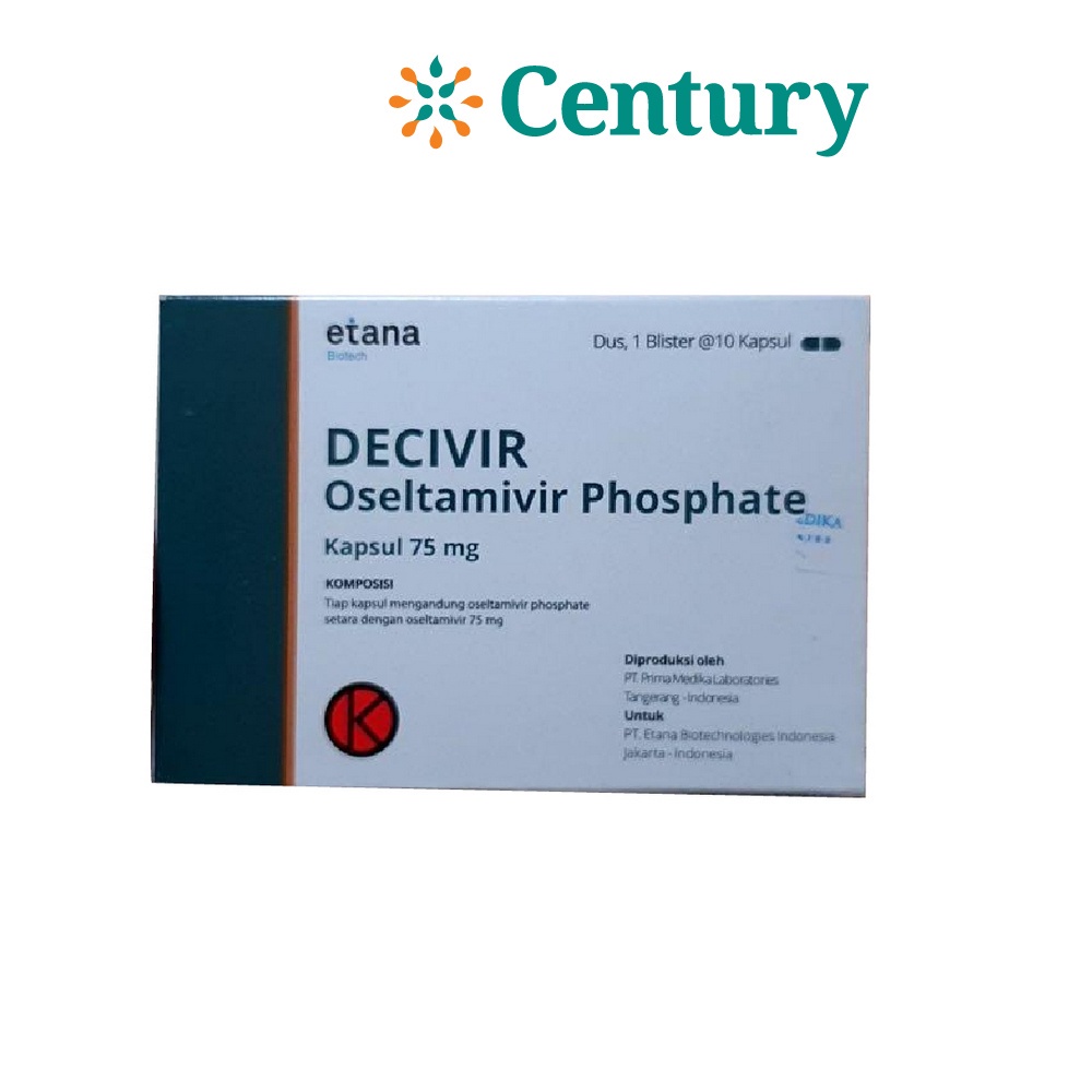 DECIVIR 75 MG 75 MG 1 STRIP ISI 10 TABLET / OSELTAMIVIR / VIRUS INFLUENZA