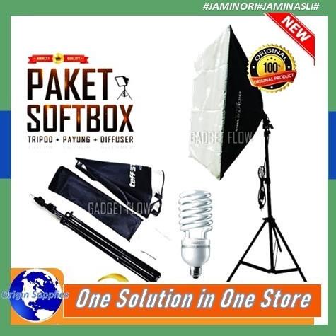 Paket Softbox Payung Diffuser Fotografi Lighting Tripod Taffstudio Original